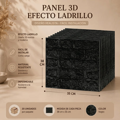 Ladri Wall Pro™ – Paneles 3D Adhesivos (20 Unidades) 35x38 cm c/u
