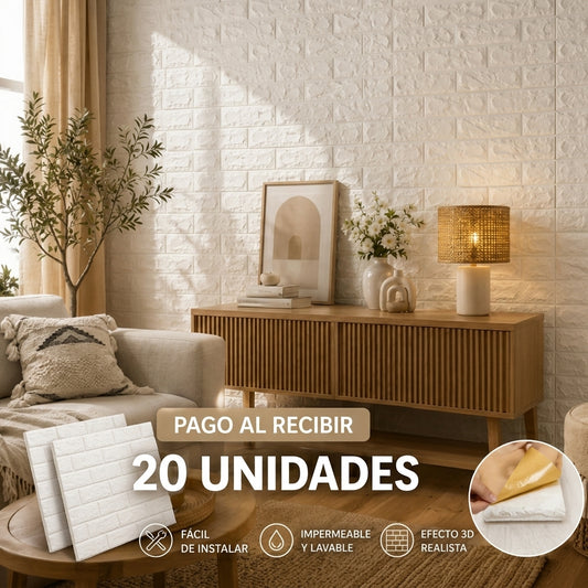 Ladri Wall Pro™ – Paneles 3D Adhesivos (20 Unidades) 35x38 cm c/u